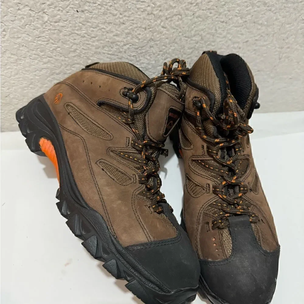 Wolverine Hudson  Steel Toe Work Boots Hiking Brown Mid Cut Size 9.5/42.5